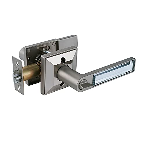 Keyed Entry Door Lever Heavy Duty Door Lever With Glass Crystal Door Matte Brushed Nickel Finished Finishhd12Sn Glass Door Lver (1, Keyed Entry [Not Key-Alike]) #TOP4