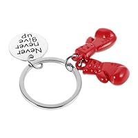 MUCKLILY Red Boxing Gloves Keychain Metal Pendant Symbol of Courage Strength for Men Women Boxing Enthusiasts