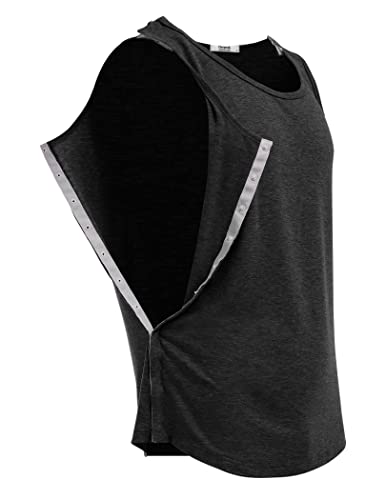 Deyeek Unisex Shoulder Snap-Access Tank Tops Post Surgery Shirts Tear Away Chemo Shirt Clothes After Rotator Cuff Surgery3