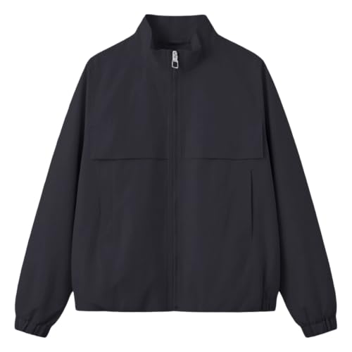 Womens Jacket Lightweight Cropped Windbreaker Coat Zip Up Hooded Jacket - image 3
