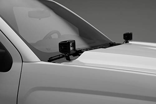 Zroadz Ditch Hood Hinge Led Mounting Bracket - Compatible W/ 2014-2018 Gmc Sierra 1500 - To Mount (2) 3 Inch Led Pod Lights - Mild Steel Gloss Black - Bolt-On Easy Installation - Pn #Z362081 #TOP5