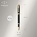 PARKER IM Rollerball Pen, Black Lacquer Gold Trim with Fine Point Black Ink Refill, Gift Box (1931659), Black and Gold