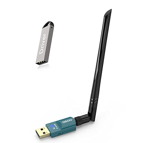 USB Wifi Adapter 1200Mbps QGOO USB 3.0 Wifi Dongle Wireless Network Adapter with Dual Band 2.42GHz/300Mbps 5.8GHz/866Mbps 5dBi High Gain Antenna for Desktop Windows XP/Vista/7/8/10 Linux Mac?green-02?