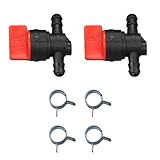 Buckbock 1/4' Inline Gas Fuel Shut Cut Off Valve for 493960 698183 698181 697947 9494768 5019H 5019K Small Engine Lawn Mower Parts 2pcs