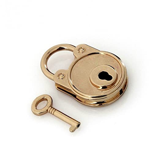 Mini candado vintage con llave, 1 cerradura de metal para bolsos, maletas y proyectos de bricolaje, accesorio de hardware perfecto para equipaje y manualidades