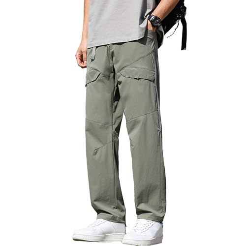 XYXIONGMAO Men's Multi Pocket Loose Techwear Sweatpants Streetwear Baggy Black Tactical Pants Hip Hop Casual Cargo Pants