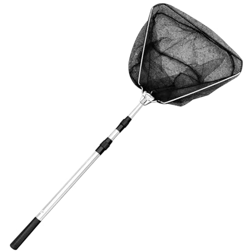 Fishing Net with Telescoping Handle, Large Fine Mesh Landing Nets for Fishing, Foldable Portable Fish Net for Fish Tank, Aquariums and Small Pond