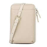 [imeetu] スマホショルダー スマホポーチ レディース 本革 ミニショルダーバッグ 伸縮キーチェーン付き 軽量 多機能 シンプル カジュアル おしゃれ 斜め掛け 肩掛け（アイボリー）