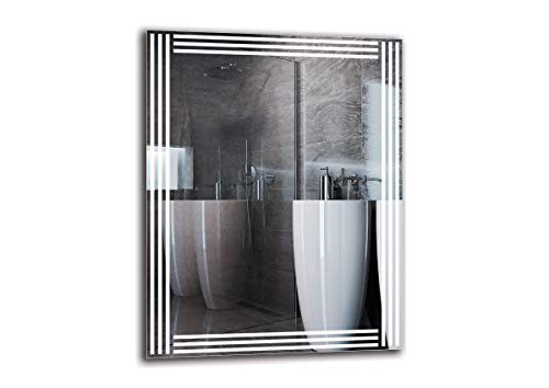 Espejo LED Premium - Dimensiones del Espejo 70x90 cm - Espejo de baño con iluminación LED - Espejo de Pared - Espejo de luz - Espejo con iluminación - ARTTOR M1ZP-51-70x90 - Blanco frío 6500K