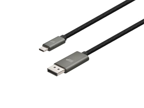 Monoprice Bidirectional USB-C to DisplayPort Cable - 4K60Hz Thunderbolt 4-3 Compatible Braided 10ft Black