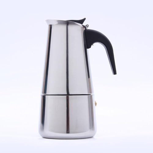 Niwugady Caffettiera Moka Express 4 Tazze 200ml - Espresso Maker in Acciaio Inox - Moka Pot Manico Anti Scottatura - Non adatta a Induzione
