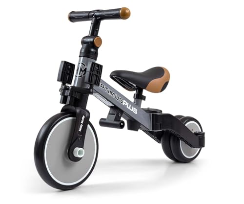 Milly Mally Bicycle 4in1 Optimus Plus Blaues Dreirad mit Griff, Laufrad für ein Kind schiebeauto ab 1 jahr dreirad von kettler dreirad kettler mit schubstange trike kinder kinderdreirad mit schubstang – Bild 4