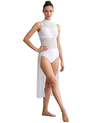 Yyuihri Women Lyrical Dance Dress Modern Dancewear White Small