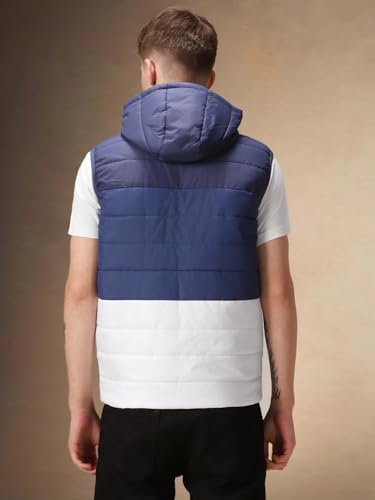 Image of Dennis Lingo Regular Fit Sleeveless Hooded Colorblock Men Jacket