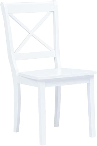 Miniatura 3 de White Solid Rubber Wood Dining Chairs 2-Piece Set Modern Farmhouse Kitchen Furniture for Dining Room Restaurant Comedor