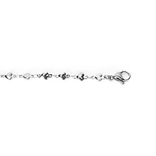 Image of Eyeglass Chain Silver Stainless Steel Handmade Necklace for Reading Glasses Sunglass Beaded Chains for Men Women