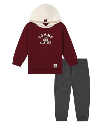 Image of Tommy Hilfiger Baby Boys' 2-piece Fleece Set, Sweatshirt and Jogger Sweatpant