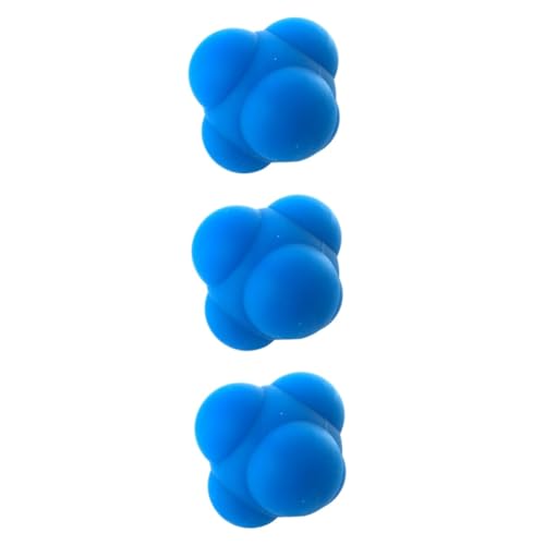 MUSISALY 2pcs Hexagonal Silicone Reaction Ball for Agility Training Durable Reflex Ball for Hand-Eye Coordination Speed Improvement for Athletes Rehabilitation Exercises Fun Bouncing Tool