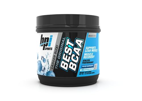 BPI Sports Best BCAA - BCAA Powder - Branched Chain Amino Acids - Muscle Recovery - Muscle Protein Synthesis - Improved Performance – Hydration – Blue Raspberry - 60 Servings - 21.12 Oz