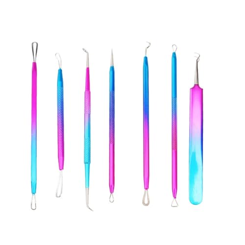 Juego de 7 piezas de removedor de puntos negros de acero inoxidable, kit de herramientas faciales profesionales