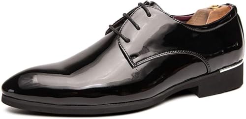 Men's Casual Leather Oxford Shoes Business Work Driving Casual Shoes Walking Shoes Fashion Boat Patent Leather Shoes