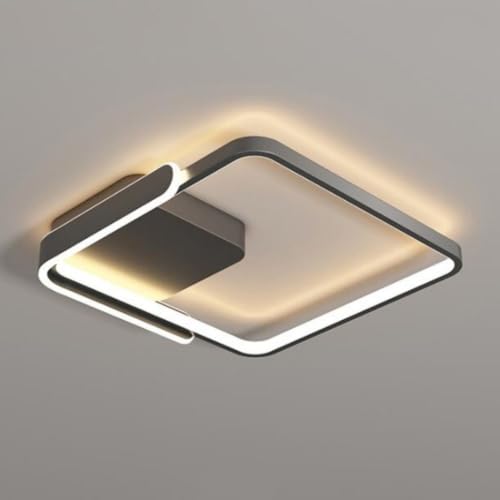 KNBVFHG Lámpara De Techo Ajustable De Tres Colores Luces De Techo LED Cuadradas De Estilo Chino Luminaria Cuadrada Empotrada Panel De Luz De Diseño Delgado Con Atenuación De Tres Colores