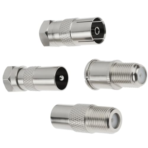 Pack of 4 Metric F Male TV Female RF Coaxials Connectors Antennas Adapters Set