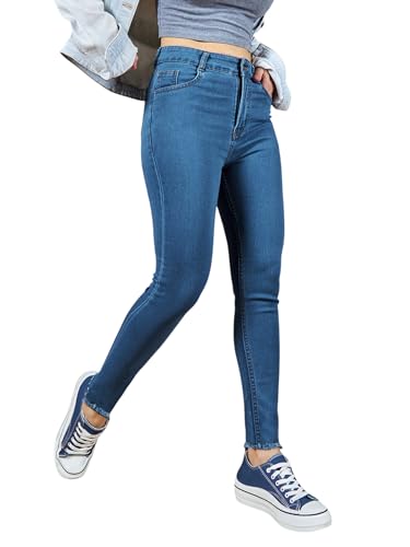 Image of Dolce Crudo Women's Skinny High Rise Bleached Cropped Stretchable Denim Jeans