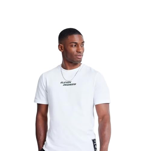 Camiseta Eleven Degrees Modelo Crest Graphic Color Blanco. (FR/ES, Letras, L, Regular, Regular, Algodón)