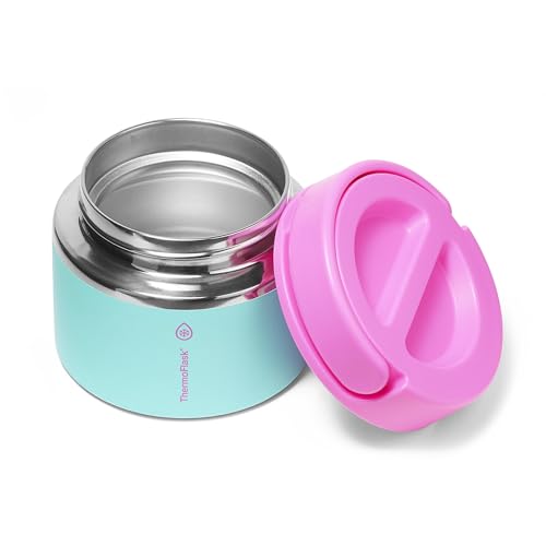 Image of ThermoFlask Insulated Food Jar with Leakproof Lid (12 oz, Tropical Sunset) - Stainless Steel Food Containers for Hot & Cold Meals, Lunch, Soup & Snacks