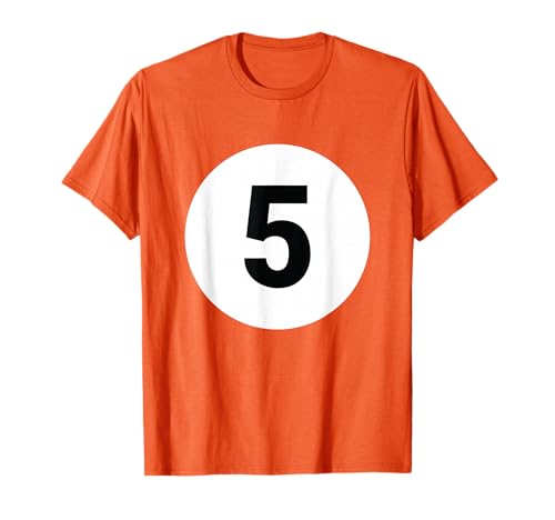 8 Pool Ball 5 Billiards Costume Halloween Group Matching T-Shirt