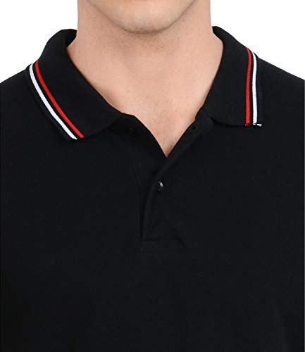 Image of AWG ALL WEATHER GEAR Men's Regular Fit Cotton Polo T-Shirt Black