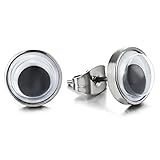 9MM Googly Eyes Stud Earrings for Men Women, Stainless Steel 2pcs