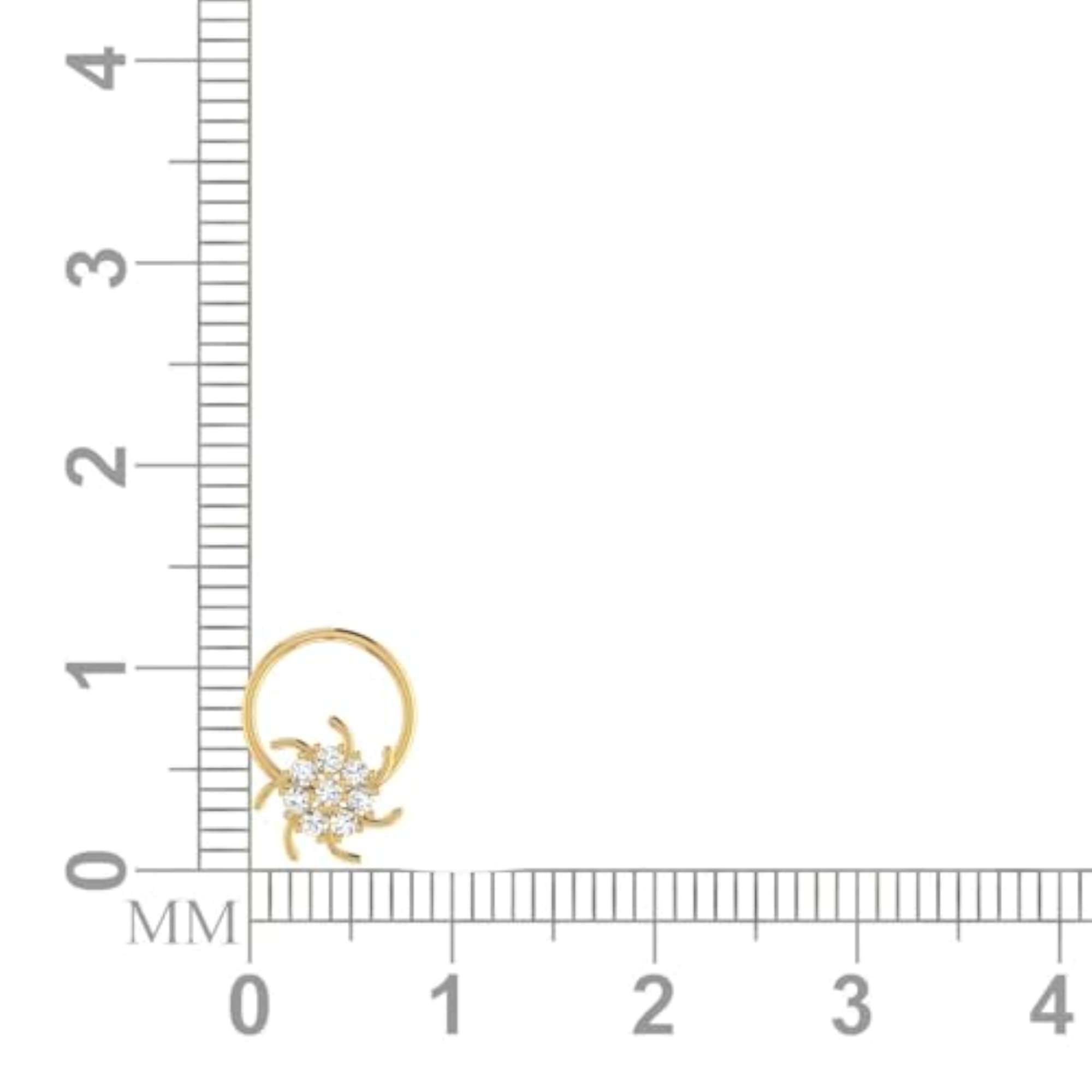 Women's 9K BIS Hallmarked Yellow Gold Stud Nose Ring