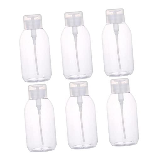 Mikinona 6Pcs 500ML Press Bottle Container Set for Nail Polish Remover Makeup Remover and Cosmetics Ideal for Travel and Daily Use