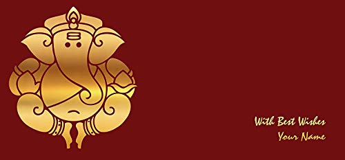 Image of Brown Cloud Customized Exclusive Gold Foil Red Shagun /Money /Gift Envelope /Cover /Lifafa for Gift /Festival with Personalized Text Message /Name /Photo (Pack of 10)