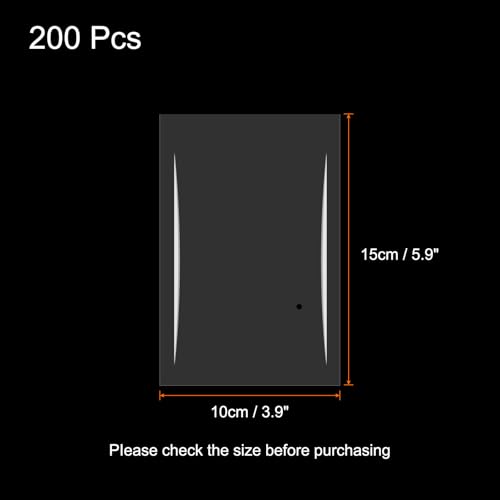 Image of uxcell 200 Pcs Heat Shrink Wrap Bags, 4 inch x 6 inch POF Clear Heat Shrink Film Wrap for Gift Baskets, Packaging Collection, Homemade DIY, Handmade Crafts, Cookie