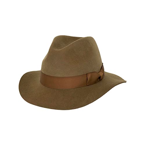 Outback Trading Unisex Classic Oak UV Protection Water-Resistant Wide-Brimmed Wool Felt Outdoor Hat with Ribbon Hatband Brown L