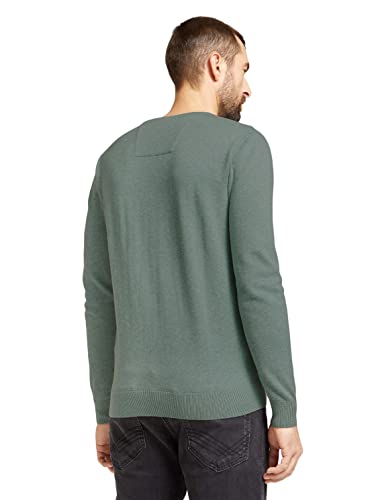 TOM TAILOR Maglione, Uomo, Verde (Dark Smoke Green...