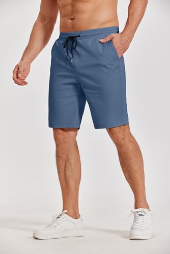 Image of COOFANDY Mens Casual Shorts Cotton Elastic Waist Drawstring Shorts Lightweight Summer Beach Shorts