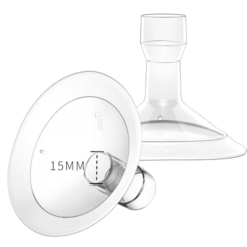 MOOMentaneous 15mm Oval Flanges Breast Pump Parts Compatible with Medela Breast Pumps PersonalFit, Maxflow, Freestyle Flex Swing Maxi Connector
