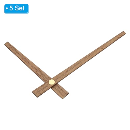 Replacement Clock Hands Kit, 5 Set Wooden Wall Clock Hands Parts, Brown 14 Inch - Picture 7 of 11