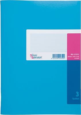 K + E Spaltenbuch Kartonheft /8612031-7103K40 A4 blau 3 Spalten Inh.40 Blatt