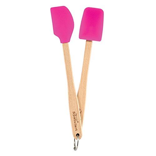 Tovolo Mini Silicone Spatula and Spoonula, Fuchsia - Set of 2