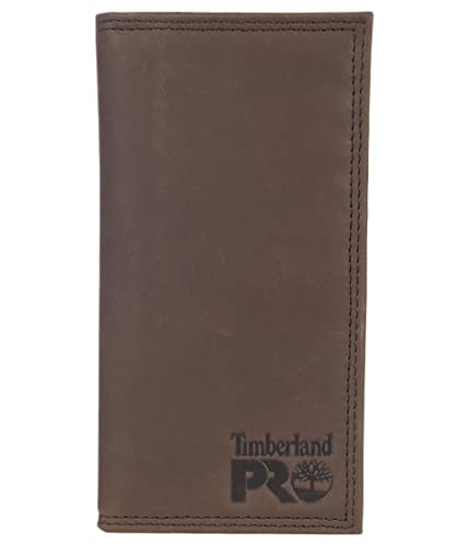 Timberland PRO Mens Rfid Leather Long Bifold Rodeo Wallet With Rfid Dark Brown One Size