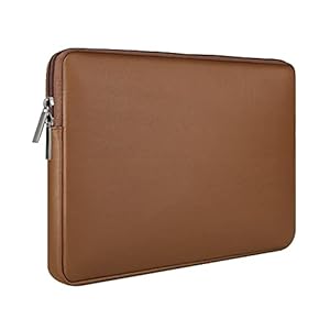 RAINYEAR 11 Inch Laptop Sleeve Soft PU Leather Case Protective Water Resistant Zipper Cover Padded Carrying Bag Compatible with 11.6 MacBook Air Surface for 11" Chromebook Notebook Computer(Brown)