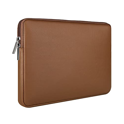RAINYEAR 15.6 Inch Laptop Sleeve Soft PU Leather Case Protective Water Resistant Zipper Padded Cover...