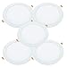 JANDEI - 5x Downlight LED 18W Redondo Plano De Empotrar, Aluminio Aro Blanco Mate, Para Hueco De 200-205mm Blanco [Clase de eficiencia energética A+] (6000K, 5)