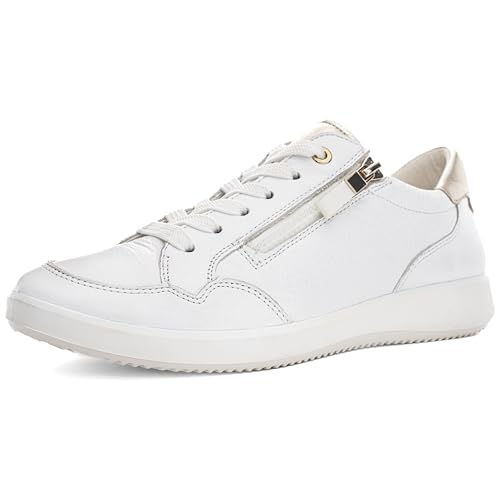 ara Damen Roma Sneaker, Weiss,Platin, 40 EU Weit