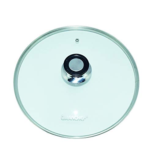 Coperchio universale in vetro temperato da 30,5 cm, per padelle e pentole, manico in acciaio inox, trasparente (30,5 cm